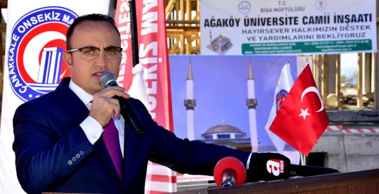 Biga Ağaköy Yerleşkesi Camisinin Temel Atma Töreni Gerçekleştirildi